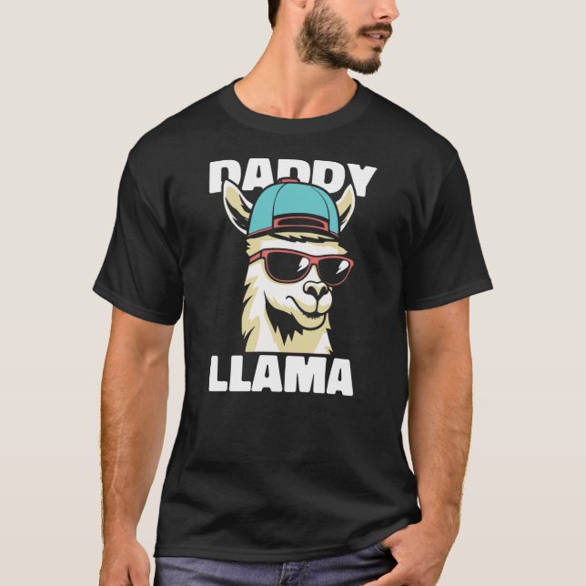 Funny Llama Dad Animal - Alpaca Lamaist Daddy Llam T-Shirt (Front)