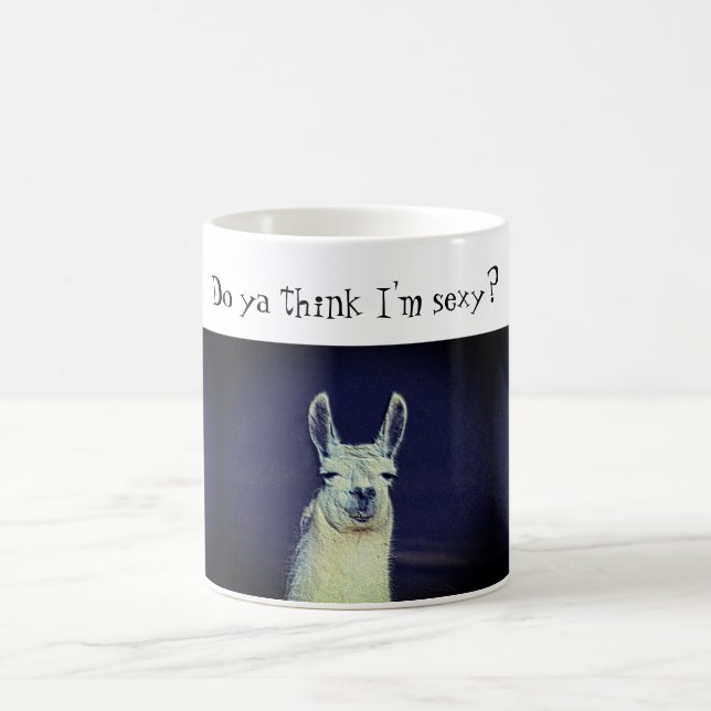 Funny Llama Face Animal Coffee Mug (Center)