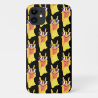  Funny Llama Face With Glasses Pattern Case-Mate i