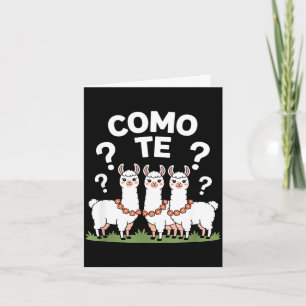 Funny llama flower garland como te question mark F Card
