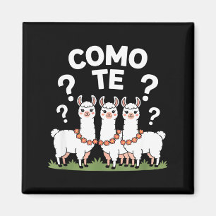 Funny llama flower garland como te question mark F Magnet