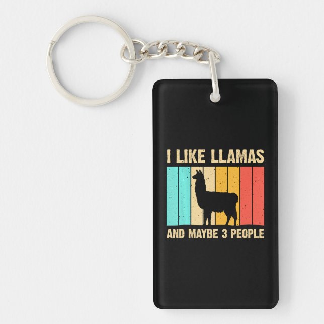 Funny Llama For Alpaca Lover Farming Key Ring (Front)