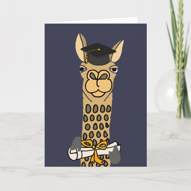 Funny Llama Graduation Art Design Card (Front)
