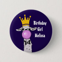 Funny Llama Illustration Birthday Girl