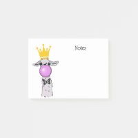 Funny Llama Illustration Blowing a Pink Bubble