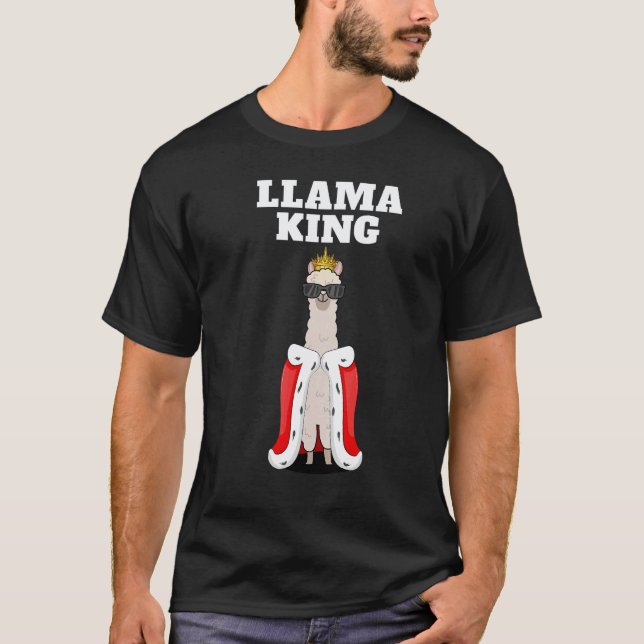 Funny Llama King Boys Llama Tshirt Mens Llama (Front)