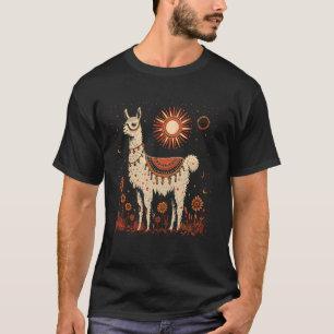 Funny Llama Lover Boho Llama Sun Moon Stars Cute A T-Shirt