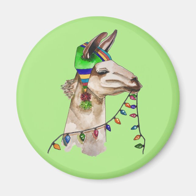 funny llama magnet (Front)