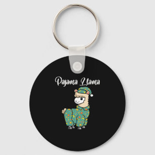 Funny llama pajama llama bed time pyjama alpaca key ring