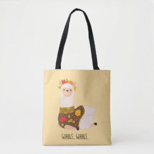Funny Llama Turkey Thanksgiving  Tote Bag