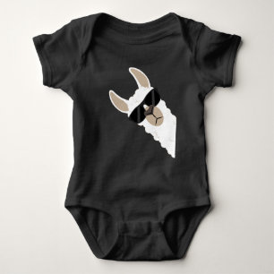 Funny Llama with sunglasses cool alpaca Baby Bodysuit