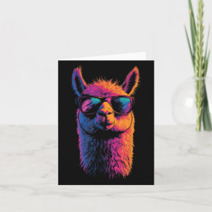 Funny Llama With Sungles Colourful No Drama Animal Card