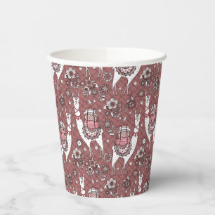 Funny Llamas Pattern Paper Cups