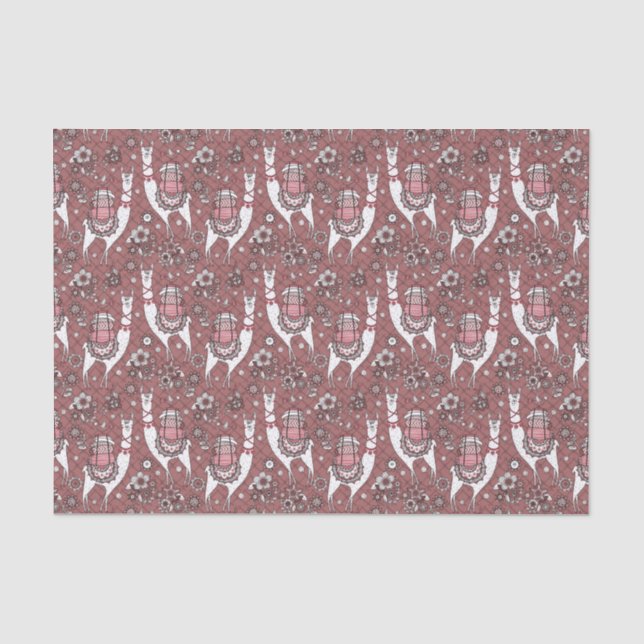 Funny Llamas Pattern Tissue Paper (Front)