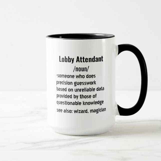 Funny Lobby Attendant Definition gifts  Mug (Right)