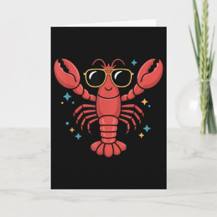 Funny Lobster Art For Men Women Kids Toddlers Lobs Card