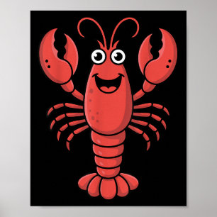 Funny Lobster Art For Men Women Kids Toddlers Lobs Poster