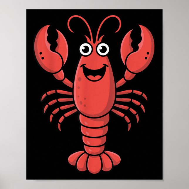 Funny Lobster Art For Men Women Kids Toddlers Lobs Poster (Front)
