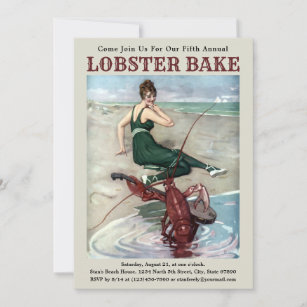 Funny Lobster Bake Invitation Template