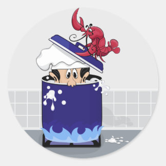 Funny Lobster Classic Round Sticker