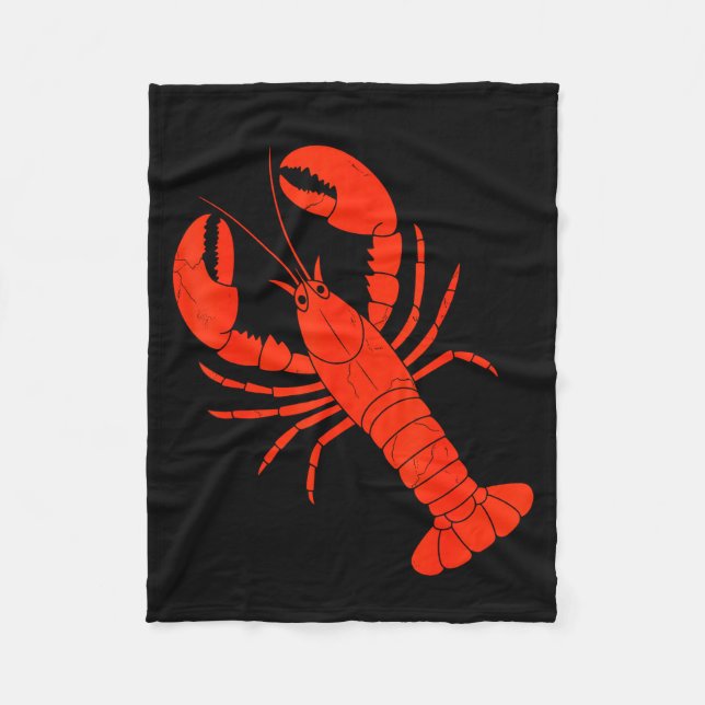 Funny Lobster Design For Men Women Kids Animal Lob Fleece Blanket (Front)