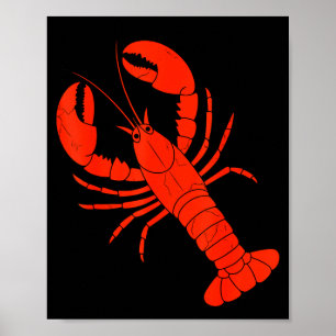 Funny Lobster Design For Men Women Kids Animal Lob Poster