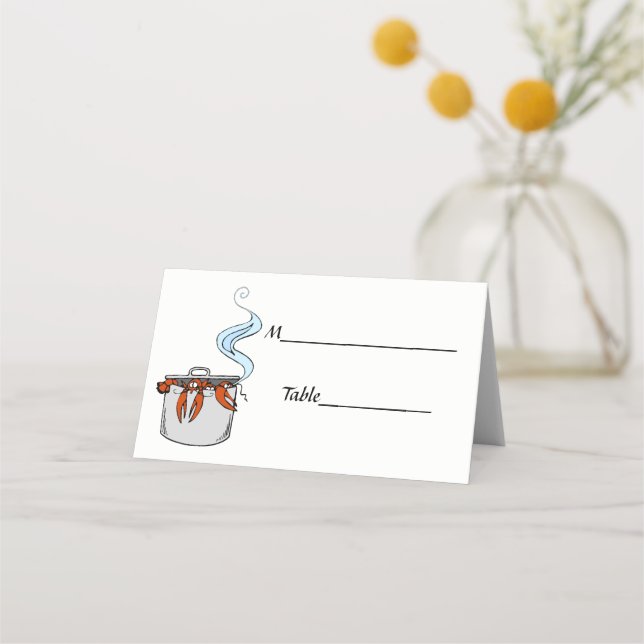 Funny Lobster in a Pot Place Card (Back)