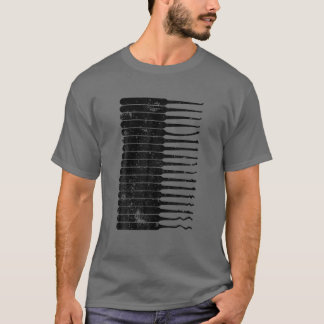 Funny Locksmith Art Men Dad Lock Picking Tools Key T-Shirt