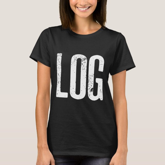 Funny Log Halloween Beaver Log Meme  T-Shirt (Front)