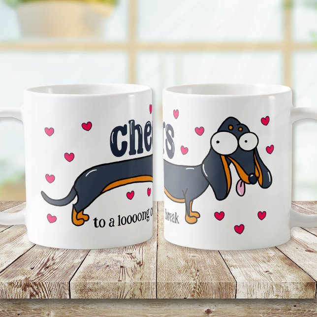 Funny Long Coffee Break Dog Mug (Creator Uploaded)