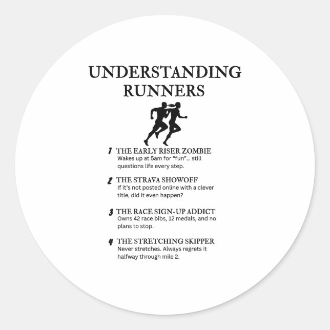 Funny Long-Distance Life Humour Classic Round Sticker (Front)