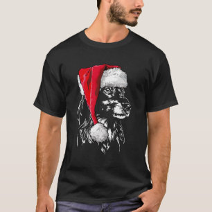 Funny Long Haired Dachshund Santa Christmas Dog Mo T-Shirt