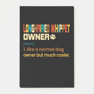 Funny Longhaired Whippet Vintage Retro Dog Mum Dad Post-it Notes