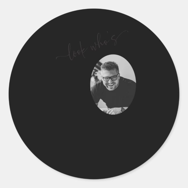 Funny Look Whos 50 Stylish 50th Birthday  Classic Round Sticker (Front)