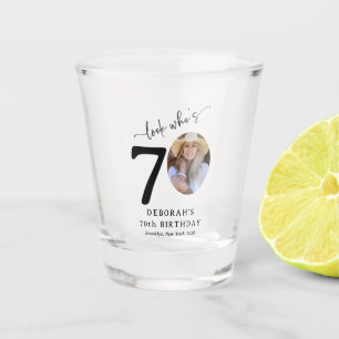 Funny 'Look Who's 70' Stylish 70th Birthday Shot Glass