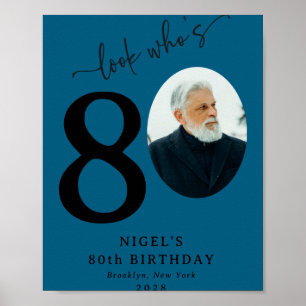Funny Look Whos 80 Stylish 80th Birthday  Poster