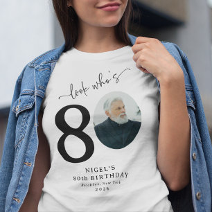 Funny 'Look Who's 80' Stylish 80th Birthday T-Shirt