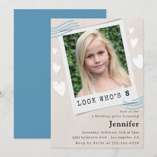 Funny Look who's turning 8th birthday invitations