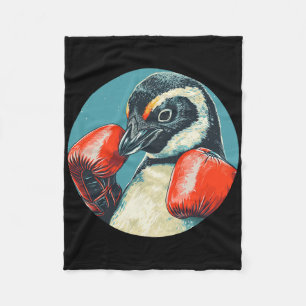 Funny Looking Penguin With Boxing Gloves Costume  Fleece Blanket
