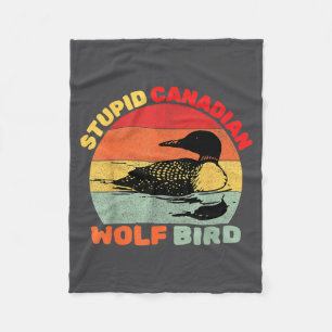 Funny Loon Bird Humor Stud Canadian Wolf Bird  Fleece Blanket