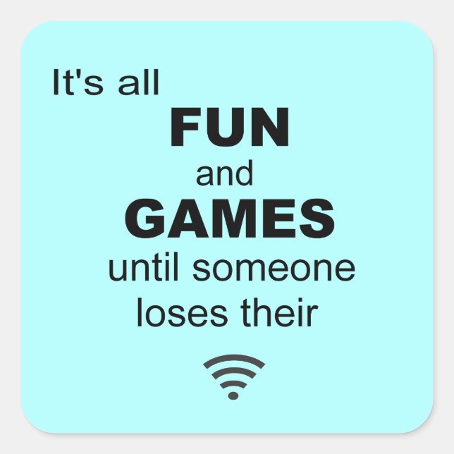 Funny Losing WiFi Internet  Square Sticker (Front)