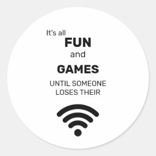 Funny Losing WiFi Internet T-Shirt Classic Round Sticker