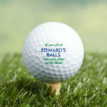 Funny Lost Ball Saying with Personalised Name<br><div class="desc">Funny Novelty Golf Balls with Guy's Gag Gift Humour Reading "if you find my balls, you can play with them" personalised with their name in blue and green text. Custom Golf Balls are a great gift for dad if you share that type of gross humour, or a great golf bachelor...</div>
