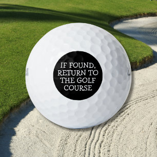 Funny Lost Golf Ball Quote Simple Black and White
