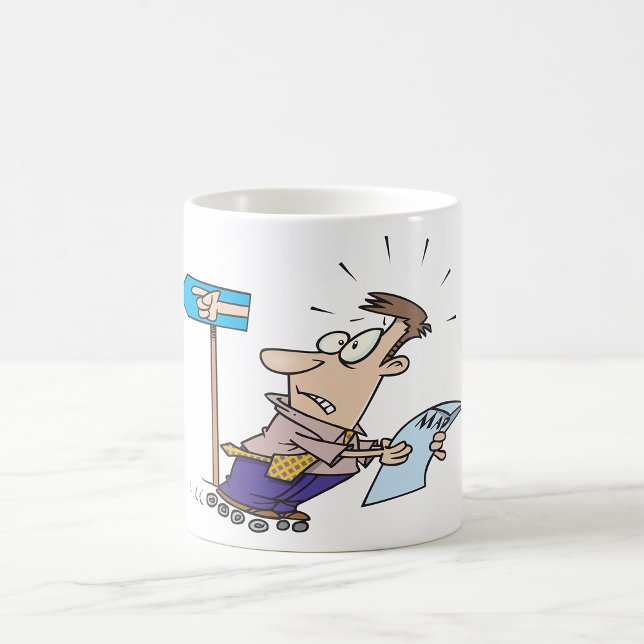 Funny Lost Man Confused Traveller with Map Coffee Mug (Creator Uploaded)