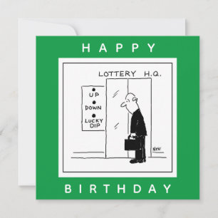 Funny Lottery Choice Lift Cartoon Card