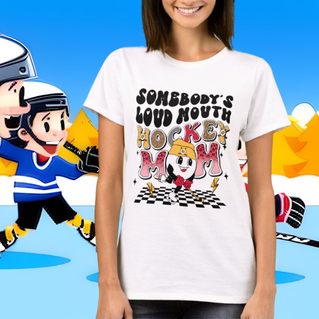 funny loud mouth hockey Mum word art  T-Shirt (Creator Uploaded)