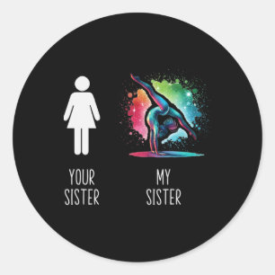 Funny Loud Proud Brother Of Gymnast Gymnastic Girl Classic Round Sticker
