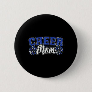 Funny Loud Proud Cheer Mum Mama Cheerleading Blue 6 Cm Round Badge