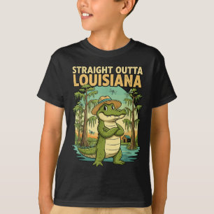 Funny Louisiana Alligator Retro Wildlife Travel Ba T-Shirt